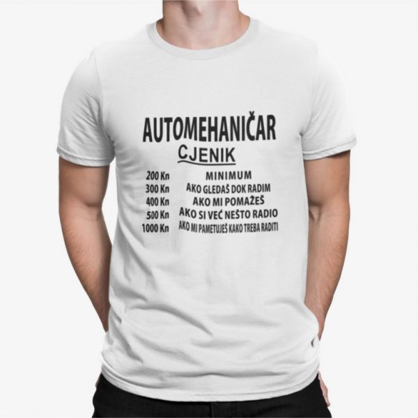 majica s natpisom automehaničar