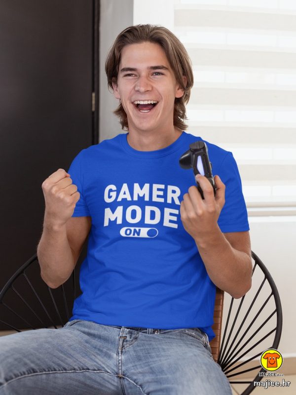 GAMER MODE ON majica s natpisom 0362 plava