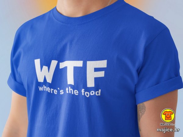 WHERE`S THE FOOD majica s natpisom 0364 plava