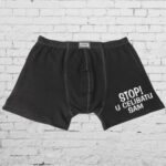 STOP! U CELIBATU SAM | bokserice s natpisom