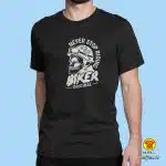 0462-maj-NEVER STOP RIDING BIKER ORIGINAL CRNA