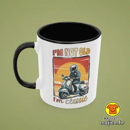 0685-I`M NOT OLD I`M CLASSIC VESPA v1 šalica s natpisom