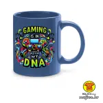 0741-GAMING IS IN MY DNA šalica s natpisom crna