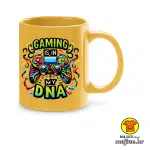 0741-GAMING IS IN MY DNA šalica s natpisom crna
