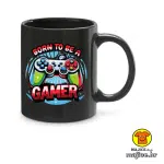 0744-BORN TO BE A GAMER v1 šalica s natpisom crvena