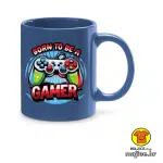 0744-BORN TO BE A GAMER v1 šalica s natpisom crvena
