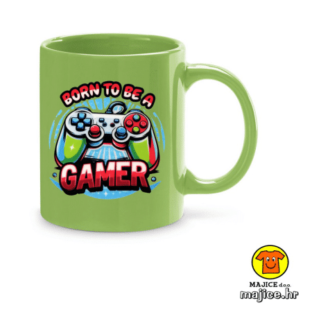 BORN TO BE A GAMER v1 | šalica s natpisom
