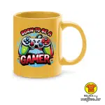 0744-BORN TO BE A GAMER v1 šalica s natpisom crvena