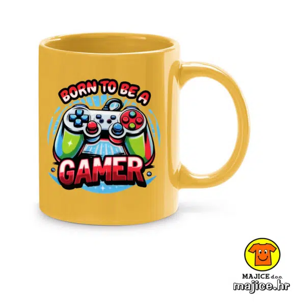 BORN TO BE A GAMER v1 | šalica s natpisom