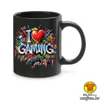 0745-I LOVE GAMING šalica s natpisom plava