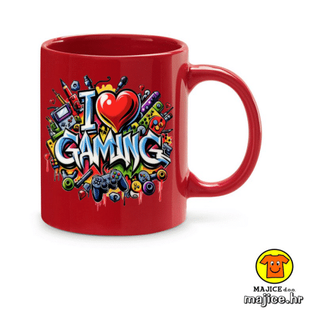 I LOVE GAMING | šalica s natpisom