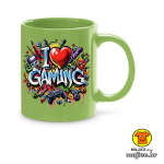 0745-I LOVE GAMING šalica s natpisom plava
