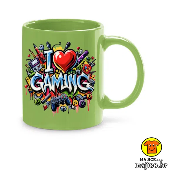I LOVE GAMING | šalica s natpisom