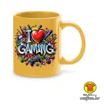 0745-I LOVE GAMING šalica s natpisom plava