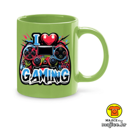I LOVE GAMING v2 šalica s natpisom