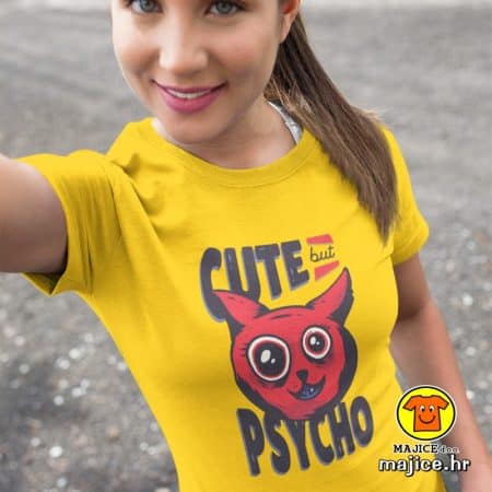 CUTE BUT PSYCHO | ženska majica s natpisom