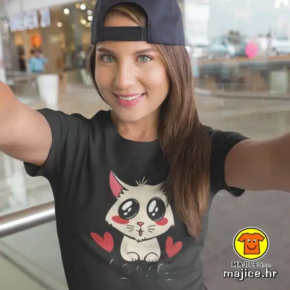 CUTE CAT LOVE | ženska majica s natpisom