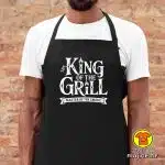 KING OF THE GRILL v2 pregača s natpisom 00023 crna