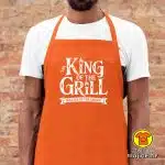 KING OF THE GRILL v2 pregača s natpisom 00023 crna