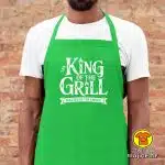 KING OF THE GRILL v2 pregača s natpisom 00023 crna