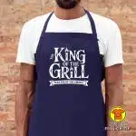 KING OF THE GRILL v2 pregača s natpisom 00023 crna