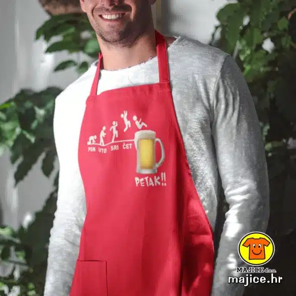 PIVO PON UTO SRI ČET PETAK | pregača s natpisom