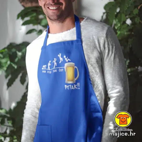 PIVO PON UTO SRI ČET PETAK | pregača s natpisom