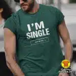 00728-maj-I M SINGLE START FREE TRIAL majica s natpisom crna