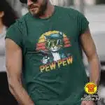 PEW PEW MAČAK majica s natpisom 00732 crna